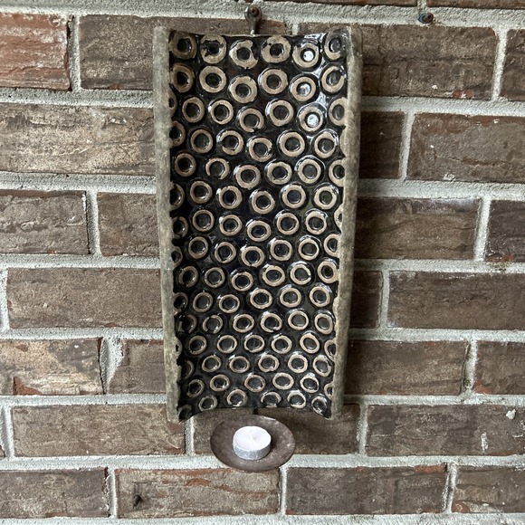 E18teen Karat Other - Sconce Large Wall Candle Holder 14x8 Outside/Inside Blue Grey Large